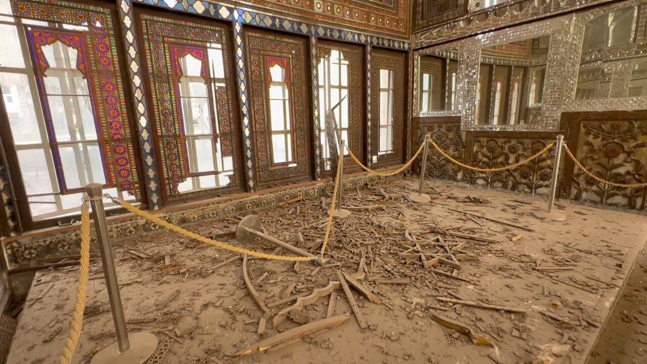 تصاویر تکان‌دهنده از وضعیت کاخ گلستان بعد از حمله آمریکا و اسرائیل